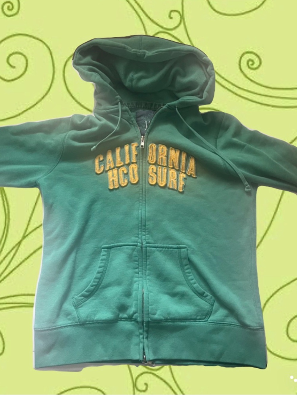 Vintage 2000s Hollister green surf zip-up